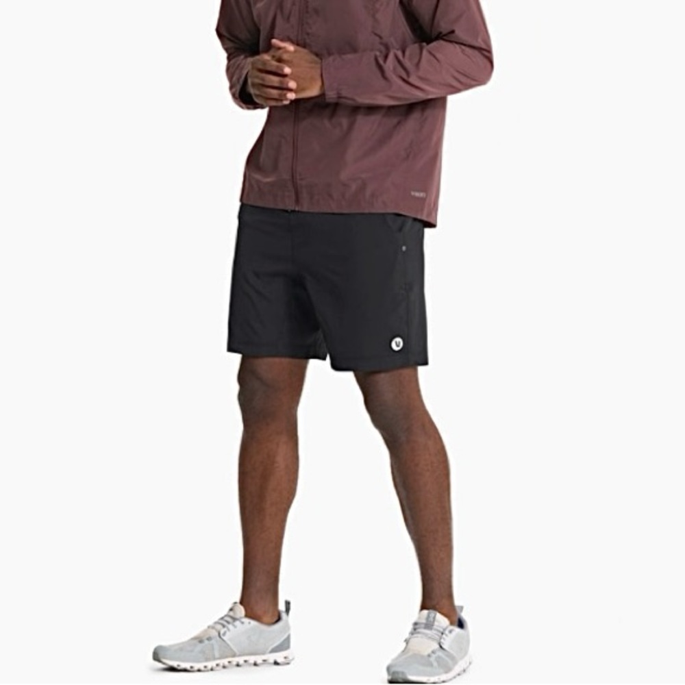 Vuori Black Athletic Shorts with Light Gray Drawstring - Picture 3 of 12